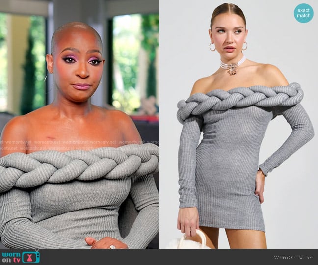 Akira Not In The Mood Knit Braided Mini Dress worn by Guerdy Abraira (Guerdy Abraira) on The Real Housewives of Miami