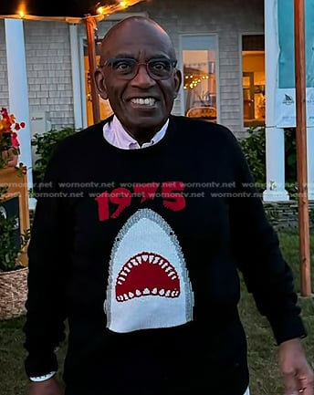 Al Roker's black shark 1975 print sweater on Today