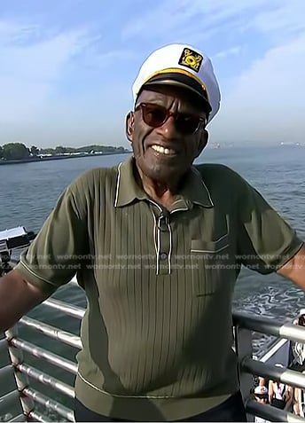 Al Roker's green ribbed polo on Today
