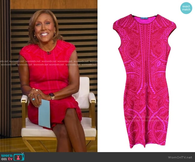 Alexander McQueen Wool & Silk Mid-length Dress worn by Robin Roberts on Good Morning America