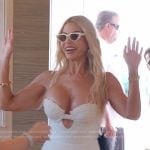 Alexia’s white beaded dress on The Real Housewives of Miami