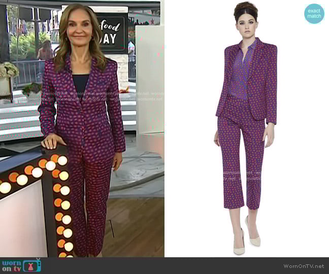 Alice + Olivia Greyson Blazer and Michiko Pintuck Pants worn by Joy Bauer on Today