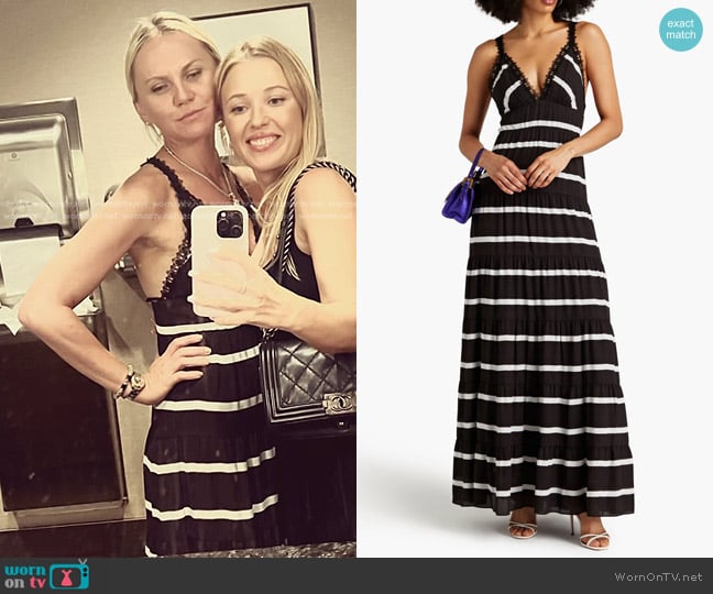 Alice + Olivia Karolina Maxi Dress in Black worn by Galyna Saltkovska on The McBee Dynasty Real American Cowboys
