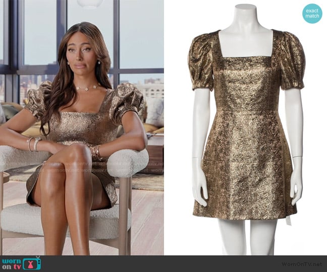 Alice + Olivia Square Neckline Mini Dress worn by Emira D’Spain on Next Gen NYC