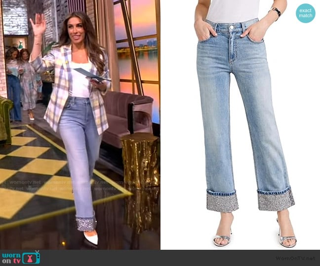 Alice + Olivia Weezy Jeans with Embellished Cuffs worn by Alyssa Farah Griffin on The View