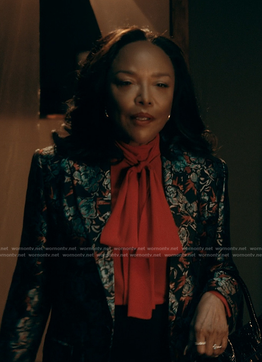 Alicia’s floral jacquard blazer on The Chi