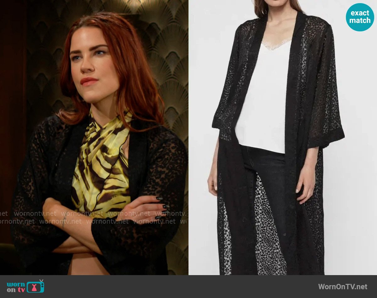 All Saints Carine Devore Kimono worn by Sally Spectra (Courtney Hope) on The Young and the Restless