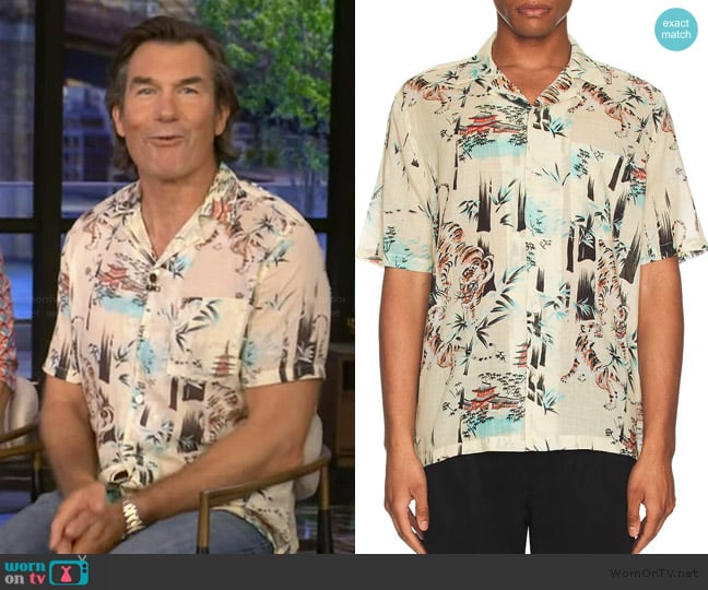 All Saints Tagise Cotton Shirt worn by Jerry O'Connell on Live with Kelly and Mark