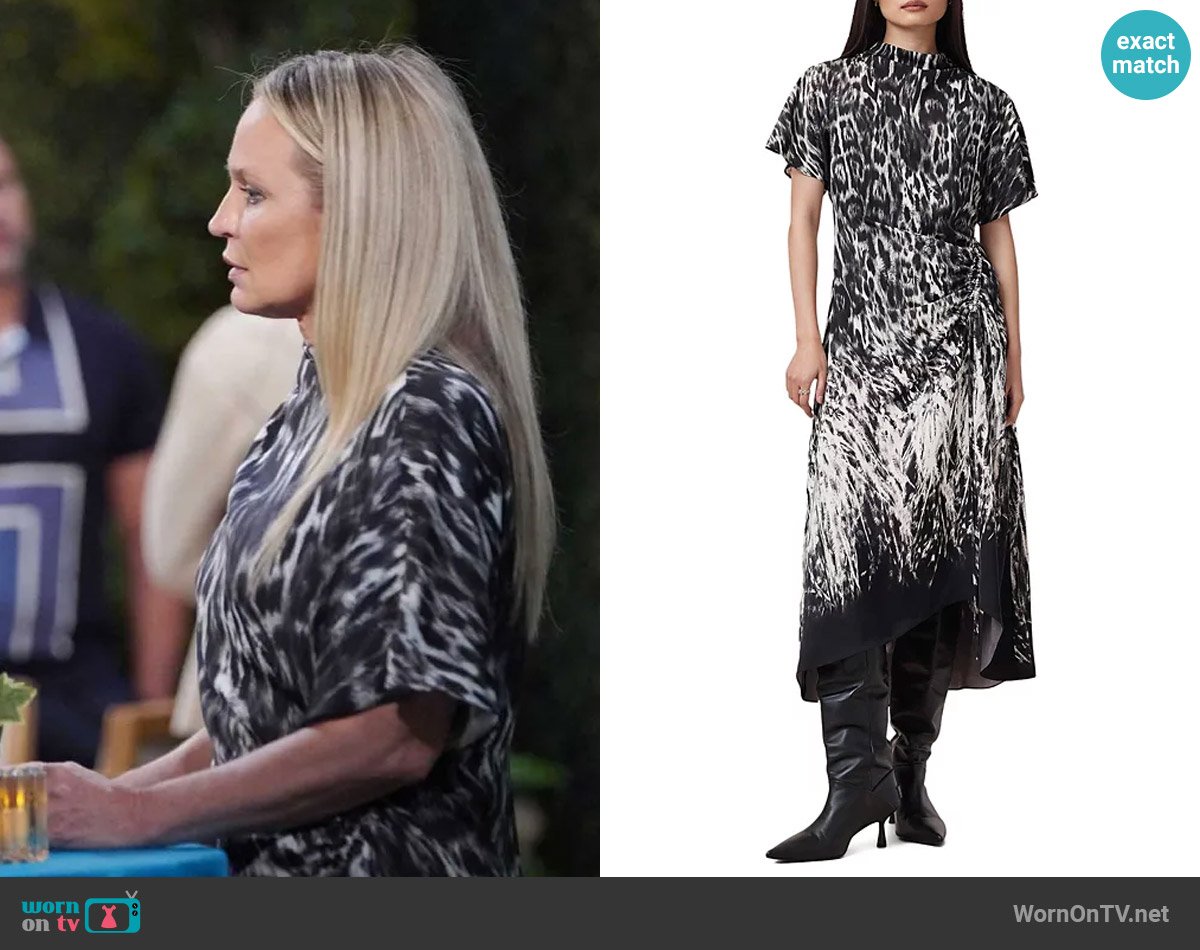 All Saints Rosie Dress in Harmony Black worn by Sharon Newman (Sharon Case) on The Young and the Restless