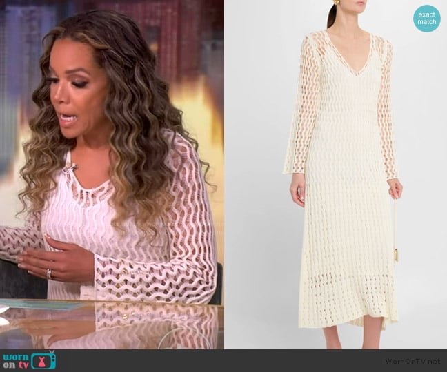 Altuzarra Jemmy Open Knit Long-Sleeve Midi Dress worn by Sunny Hostin on The View