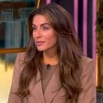 Alyssa’s brown cropped blazer and pants on The View