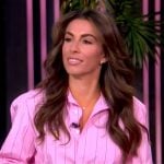Alyssa’s pink pinstripe blouse on The View
