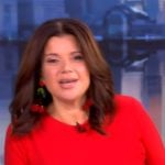 Ana’s red gathered dress on The View