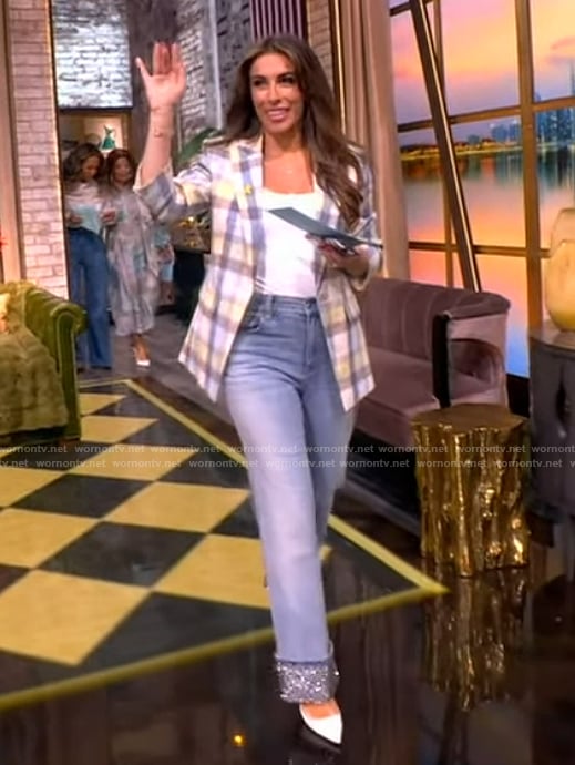Alyssa's plaid blazer and jeans on The View