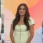 Ami Desai’s green square neck top and mini skirt on Today