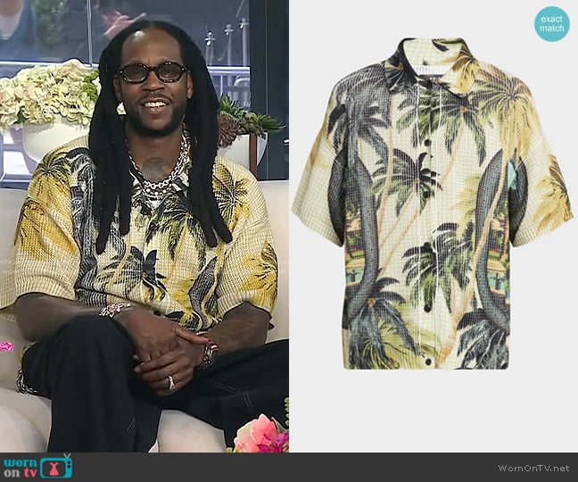 Amiri Short-Sleeve Knit Paradise Shirt worn by 2 Chainz on Today