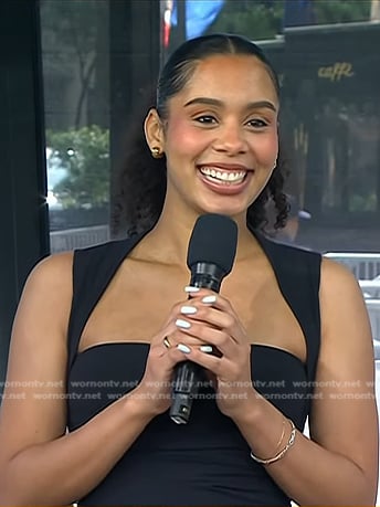 Ana Giulia Zortea's black square neck top on Today