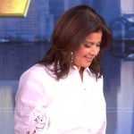 Ana’s white lace trim shirtdress on The View