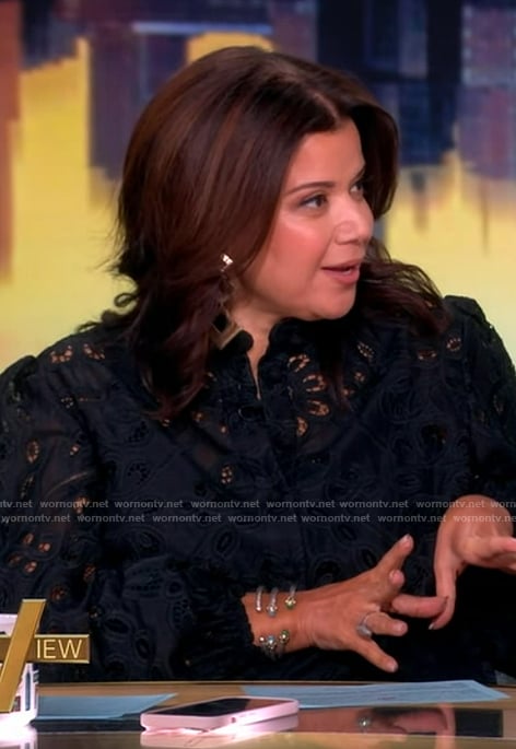 Ana’s black lace blouse on The View