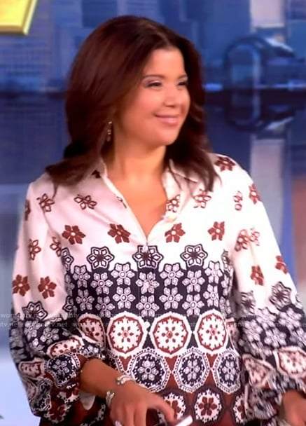 Ana's floral print blouse on The View