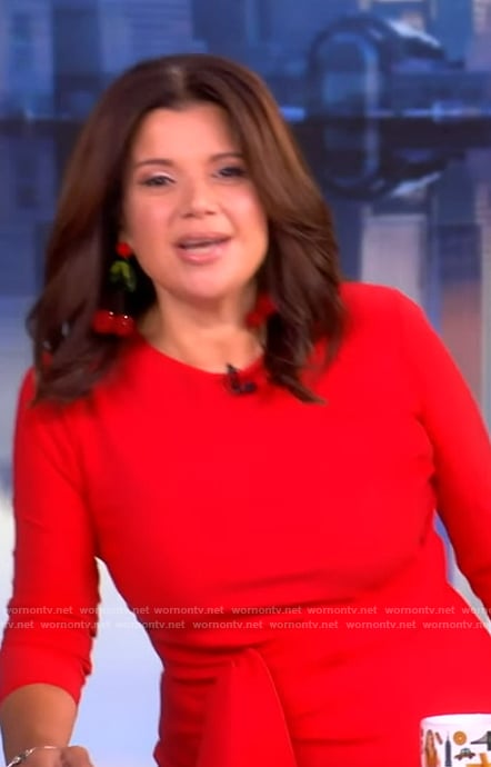 Ana’s red gathered dress on The View