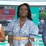 Dr. Angela Lamb’s blue print puff sleeve dress on Today