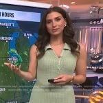 Angie Lassman’s green sleeveless knit polo dress on NBC News Daily