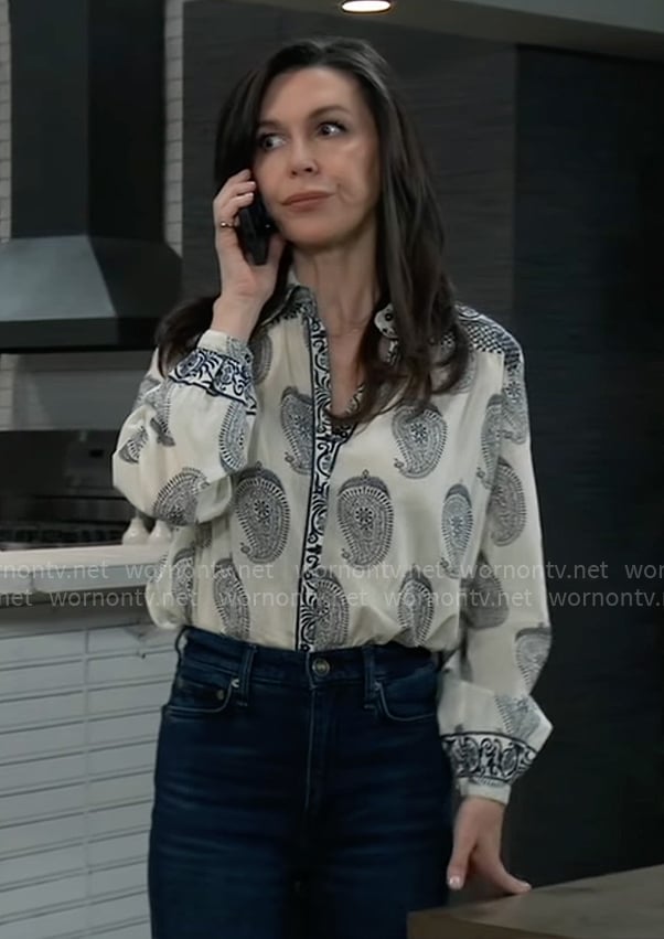 Anna's paisley print blouse on General Hospital