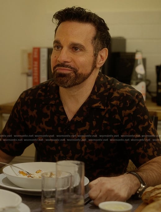 Anthony's abstract print shirt on And Just Like That