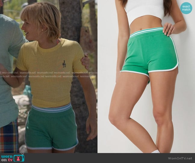 Ardene Dolphin Shorts with Exposed Elastic in Green worn by Mirren Sinclair Sheffield (Esther McGregor) on We Were Liars