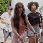 Ariana’s pink top and leggings on Next Gen NYC