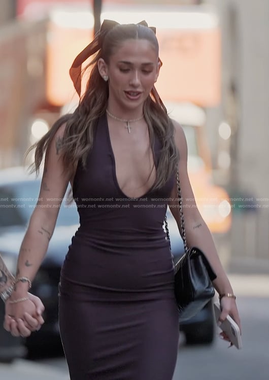 Ariana's burgundy halter dress on Next Gen NYC