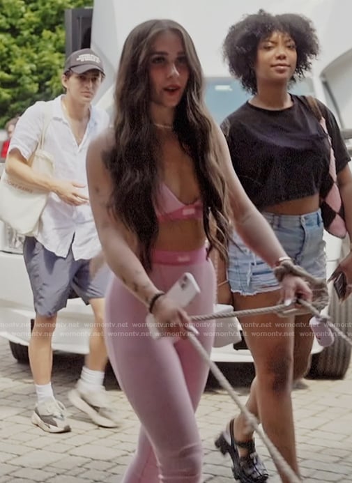 Ariana's pink top and leggings on Next Gen NYC
