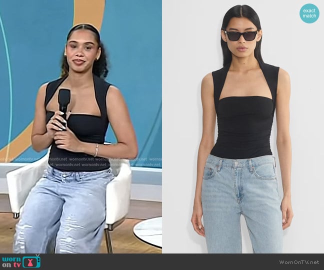 Ana Giulia Zortea’s black square neck top on Today