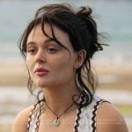 Cadence’s printed dress with embroidered trim on We Were Liars