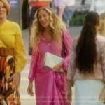 Carrie’s white lace-up heels on And Just Like That