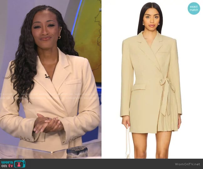 ASTR the Label Kesari Dress in Butter worn by Brittany Bell on Good Morning America