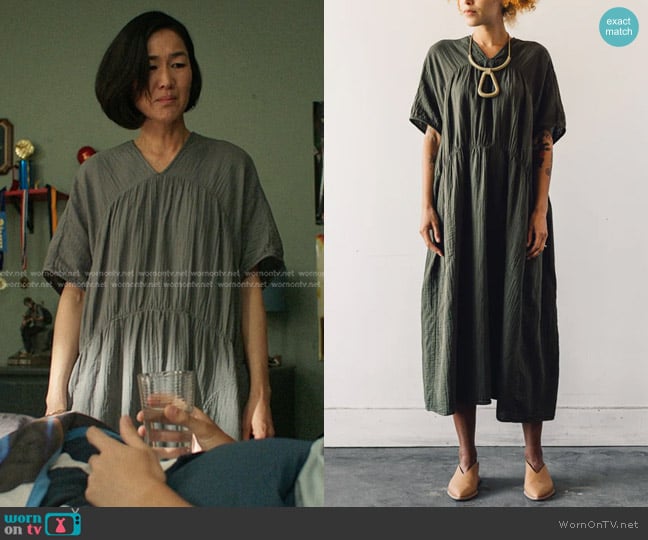 Atelier Delphine Lihue Dress in Hunter Green worn by Laurel (Jackie Chung) on The Summer I Turned Pretty