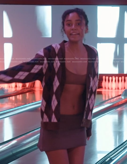 Ava's argyle cardigan on Next Gen NYC