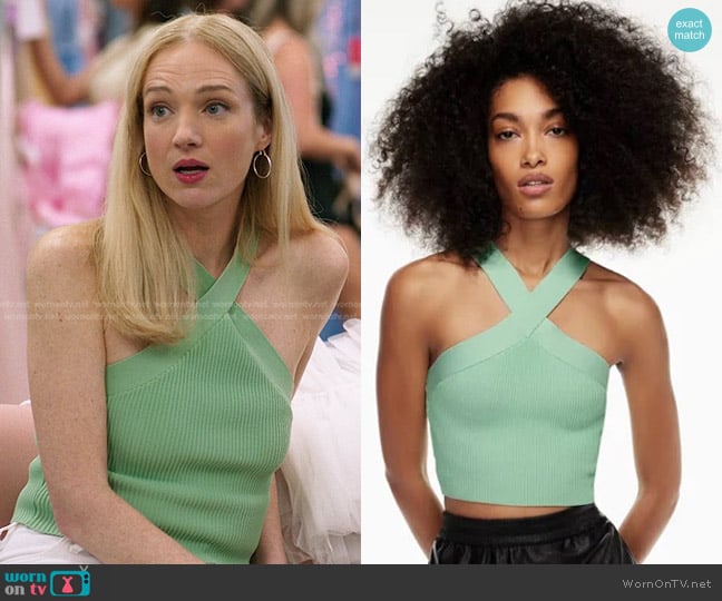 Babaton Sculpt Knit Criss Cross Cropped Tank worn by Lucinda Jewel (Kristen Connolly) on The Summer I Turned Pretty