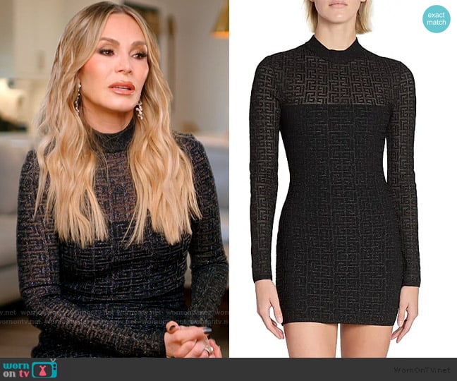 Balmain Glittered Monogram Logo Minidress worn by Tamra Judge on The Real Housewives of Orange County