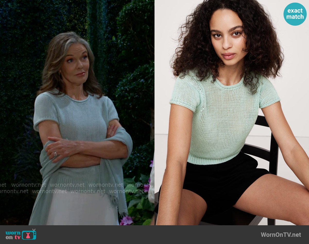 Diane’s green knit top on The Young and the Restless