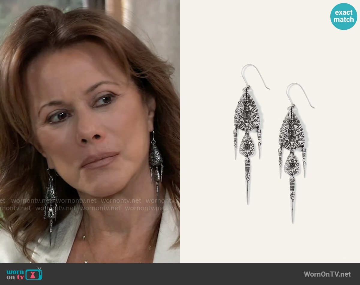 ba&sh Savy Earrings worn by Alexis Davis (Nancy Lee Grahn) on General Hospital