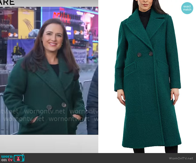 Bcbgeneration Double-Breasted Bouclé Coat worn by Nikki Battiste on CBS Mornings