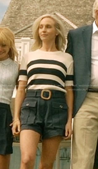 Bess's striped top and navy shorts on We Were Liars