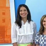 Natalie’s white bib blouse and floral skirt on Today