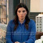 Brook Lynn’s blue gathered blouse on General Hospital