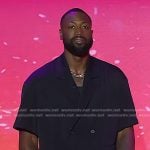 Dwyane Wade’s black double breasted short sleeve shirt on Today