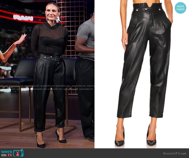 BlankNYC Vegan Leather Pant in Suspicious Mind worn by Keltie Knight on E! News