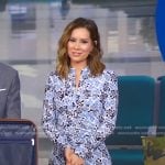 Rebecca’s blue print ruched dress on Good Morning America
